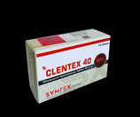 Frasco de Clentex 40 Syntex Labs 40 mcg con 70 comprimidos de clenbuterol original, potente termogénico para pérdida de grasa y recorte muscular.
