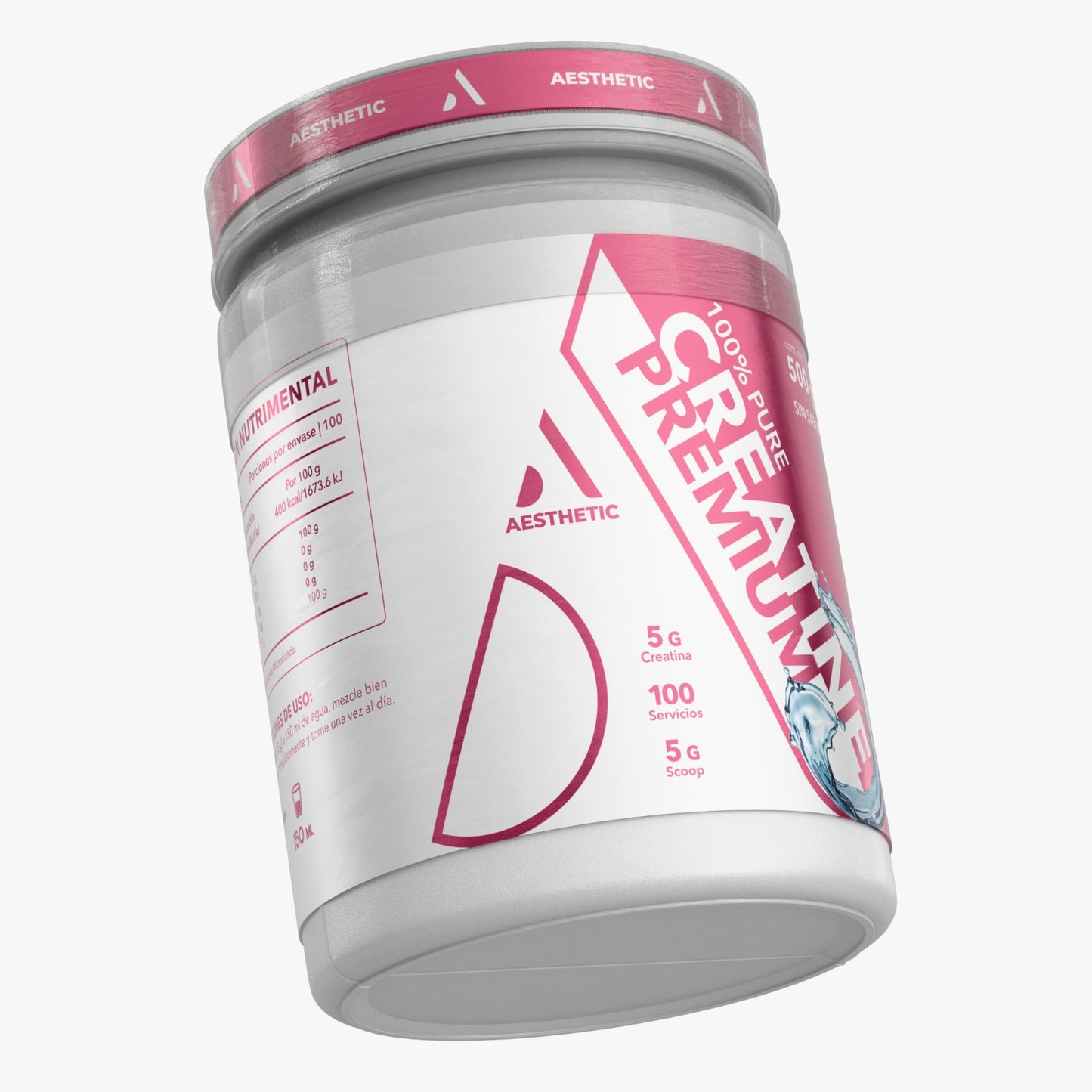 Aesthetic Supplements Creatina Micronizada | 100% Pura Grado Premium (100 serv)