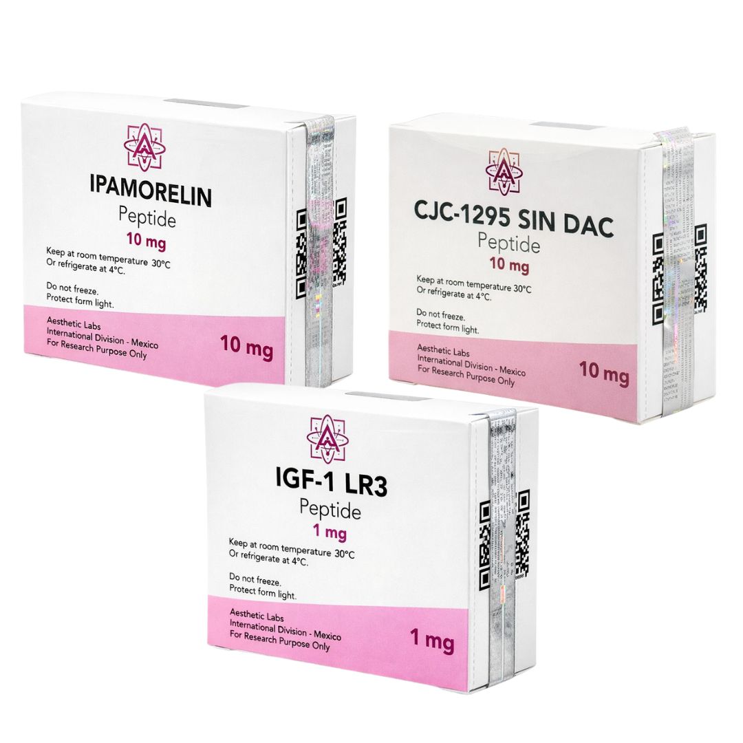 Protocolo de péptidos IGF-1 LR3, CJC-1295 e Ipamorelin para ganar masa muscular en México