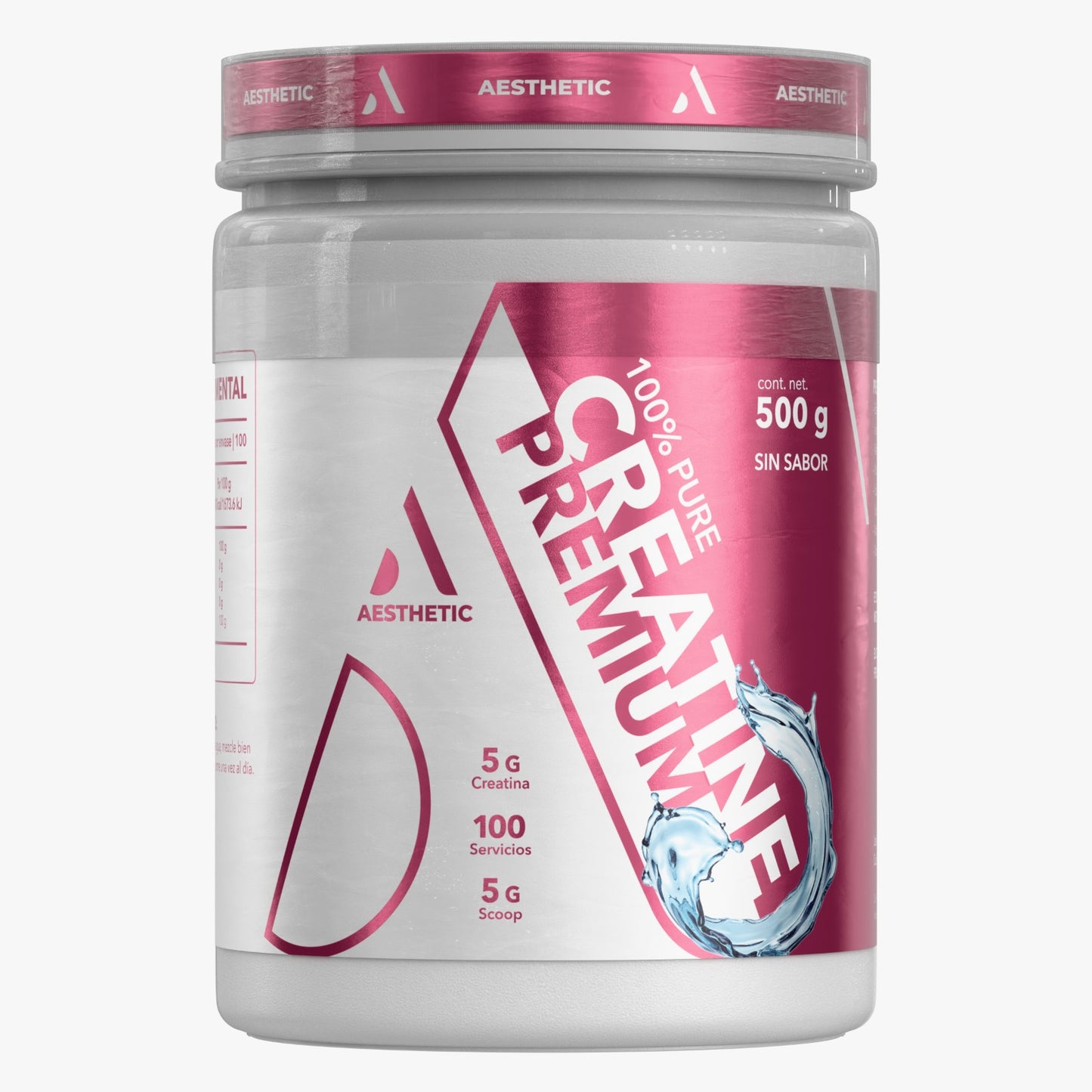 Aesthetic Supplements Creatina Micronizada | 100% Pura Grado Premium (100 serv)