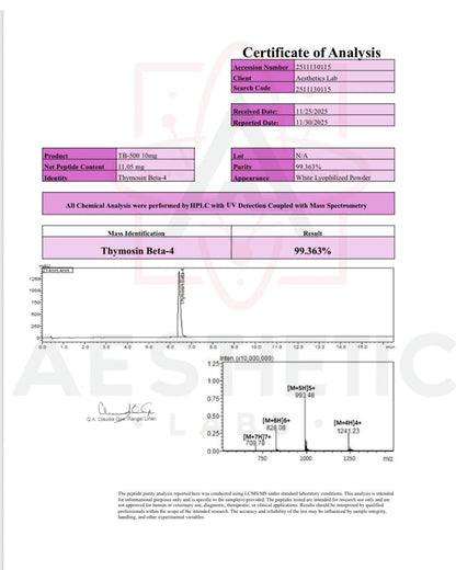 Stack Peptidos BPC-157 + TB-500 Aesthetic Labs – Movilidad Extrema y Soporte Muscular Total 99.9% Pureza