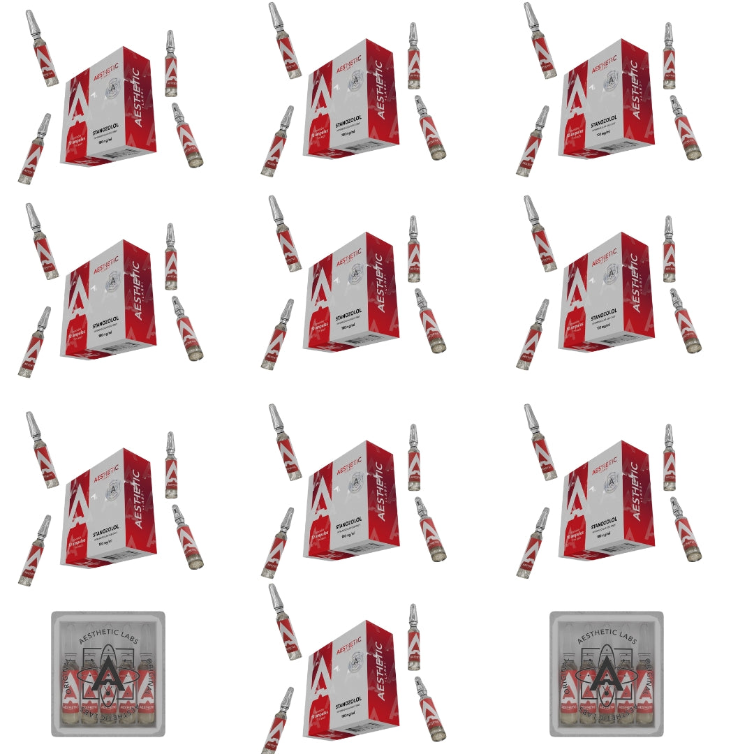 Winstrol Aceite 100 mg Aesthetic Labs paquete mayoreo x10 para distribuidores, producto premium de definición avanzada con alta rotación en México
